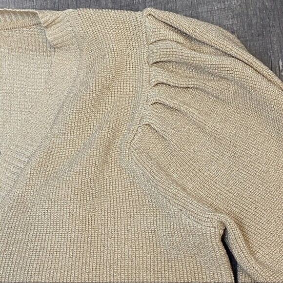 NWT Forever 21 Glitter Knit Balloon Sleeve Sweater - Picture 9 of 12